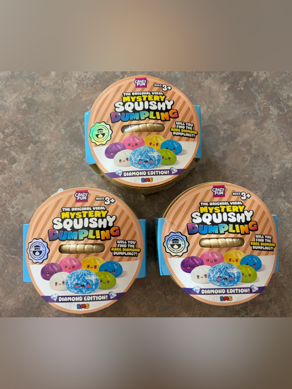 3 Mystery Squishy Dumplings - Diamond Edition RMS